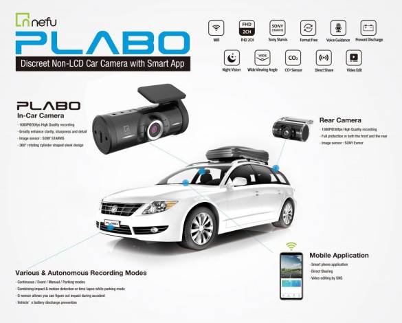 NEFU PLABO 2 Kameralı Wİ-Fİ FullHD Araç Kamerası - 3